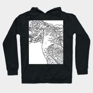 Coloring book Style Peregrine Falcon Hoodie